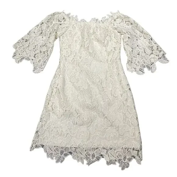 Astr | Dresses | Astr The Label Womens Size S White Lace Off The Shoulder  Dress | Poshmark
